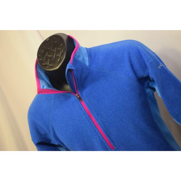27169 Womens Columbia Zip Neck Long Sleeve Blue Fleece Sweater Jacket Sz Medium - Picture 1 of 8